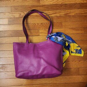 Carota Genuine Leather Magenta Tote Bag